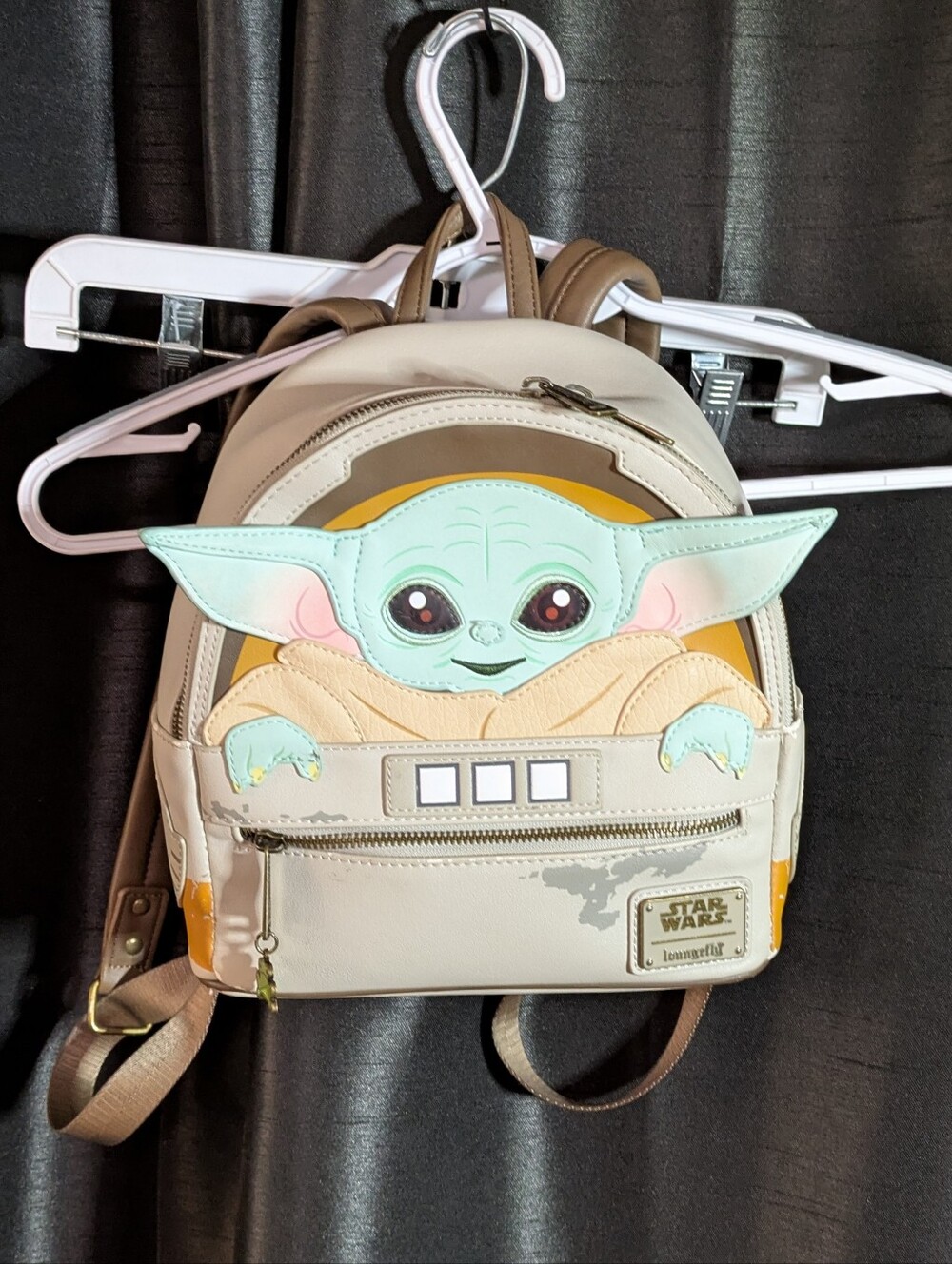 Loungefly Star Wars Grogu Baby Yoda Pod Mini Backpack White Yellow Cream